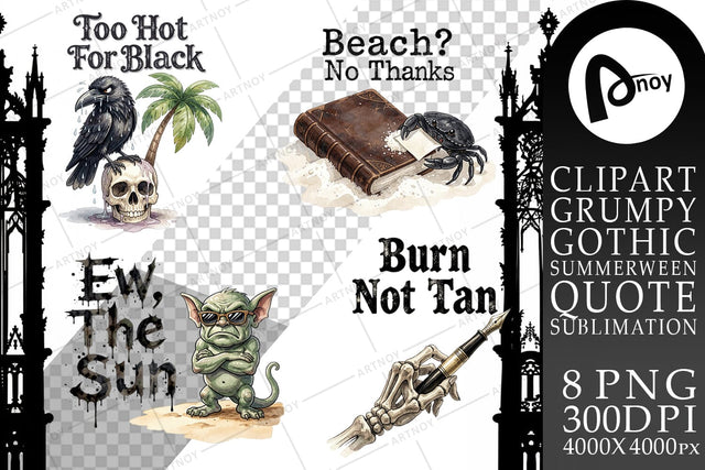 Sublimation Grumpy Beach Goth Typography Sublimation artnoy 