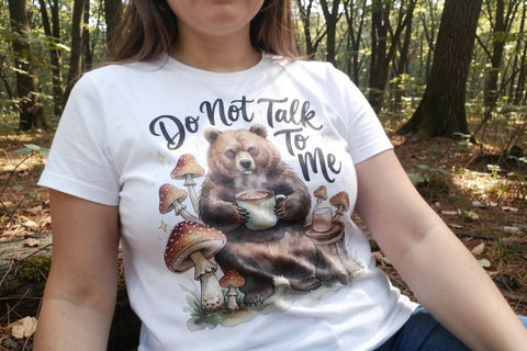 Sublimation Grumpy Bear Badger Hygge Watercolor Quote Sublimation artnoy 
