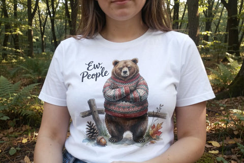 Sublimation Grumpy Bear Badger Hygge Watercolor Quote Sublimation artnoy 