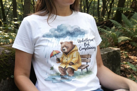 Sublimation Grumpy Bear Badger Hygge Watercolor Quote Sublimation artnoy 