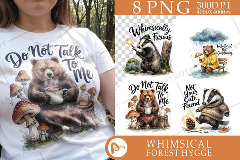 Sublimation Grumpy Bear Badger Hygge Watercolor Quote Sublimation artnoy 