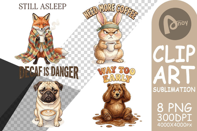 Sublimation Grumpy Caffeine Crash Vintage Watercolor Sublimation artnoy 