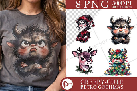 Sublimation Grumpy Comical Krampus Winter Monsters Sublimation artnoy 