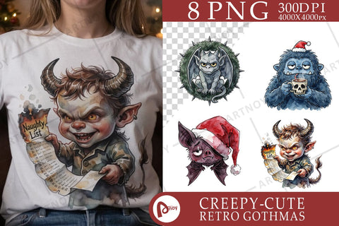 Sublimation Grumpy Comical Krampus Winter Monsters Sublimation artnoy 