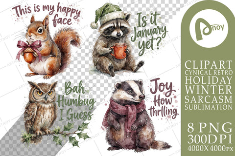 Sublimation Grumpy Forest Christmas Burnout Watercolor SVG artnoy 