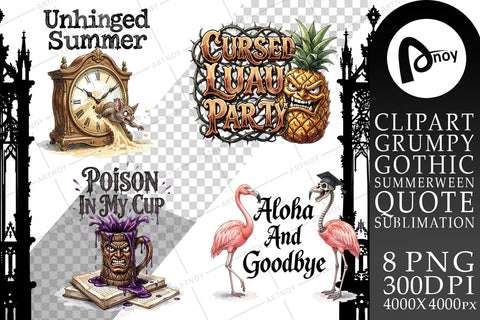 Sublimation Grumpy Gothic Summerween Quote Sublimation artnoy 