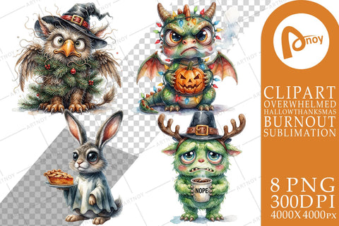 Sublimation Grumpy Holiday Fantasy Monsters Sublimation artnoy 