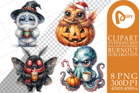 Sublimation Grumpy Holiday Fantasy Monsters Sublimation artnoy 