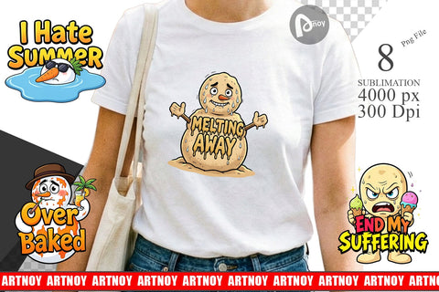 Sublimation Grumpy Melting Snowman Sarcastic Quotes Sublimation artnoy 