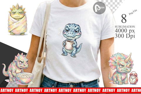 Sublimation Grumpy Monday Dino Sublimation artnoy 