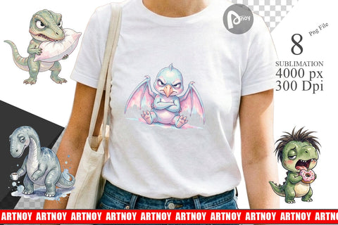 Sublimation Grumpy Monday Dino Sublimation artnoy 