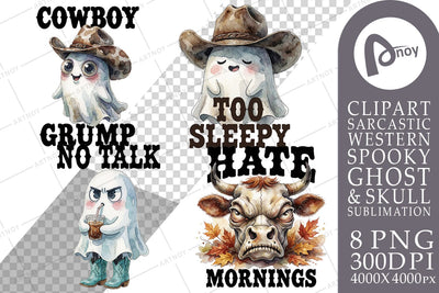 Sublimation Grumpy Morning Coffee Cowboy Ghosts Sublimation artnoy 