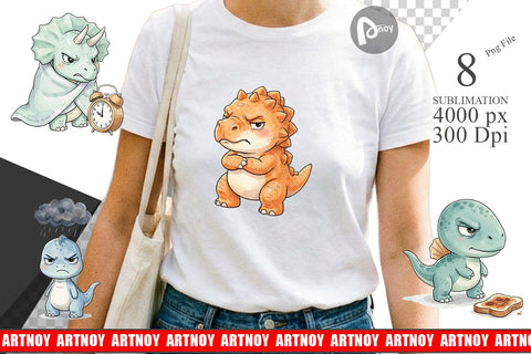 Sublimation Grumpy Morning Dinosaur Coffee Sublimation artnoy 