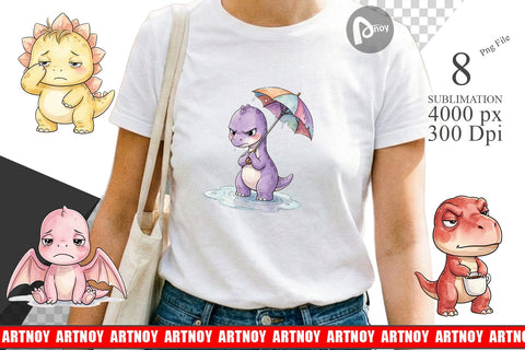 Sublimation Grumpy Morning Dinosaur Coffee Sublimation artnoy 