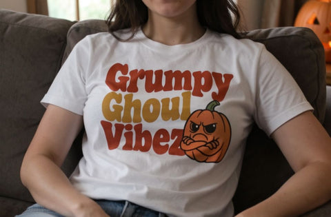 Sublimation Grumpy Pumpkin Vibe Retro Halloween SVG artnoy 