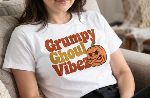 Sublimation Grumpy Pumpkin Vibe Retro Halloween SVG artnoy 