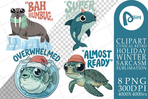 Sublimation Grumpy Retro Arctic Marine Christmas SVG artnoy 