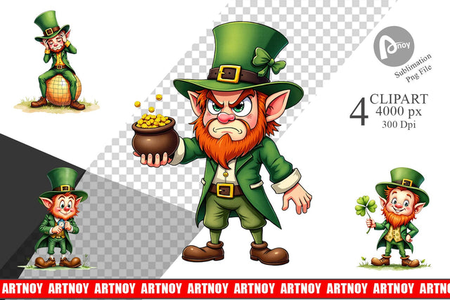 Sublimation Grumpy Retro Leprechaun Sublimation artnoy 