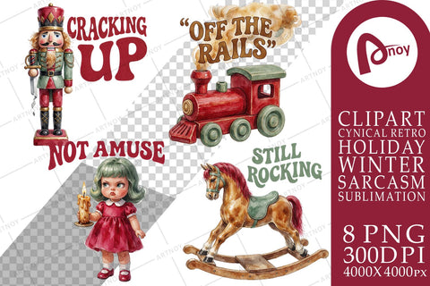 Sublimation Grumpy Retro Yuletide Vintage Toys SVG artnoy 