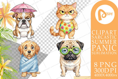Sublimation Grumpy Summer Pet Watercolor Sublimation artnoy 