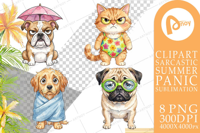 Sublimation Grumpy Summer Pet Watercolor Sublimation artnoy 