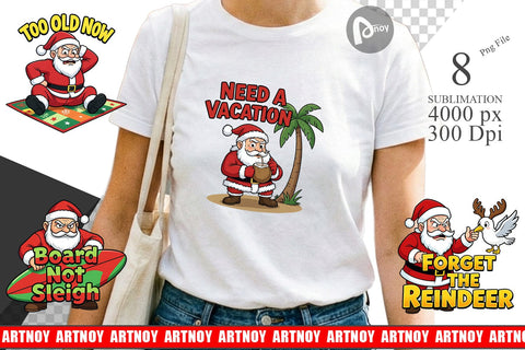 Sublimation Grumpy Surfer Santa Sarcastic Quotes Sublimation artnoy 