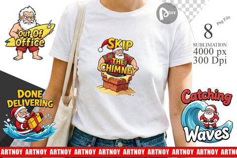 Sublimation Grumpy Surfer Santa Sarcastic Quotes Sublimation artnoy 