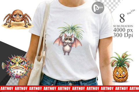 Sublimation Grumpy Tropical Goth Animal Sublimation artnoy 
