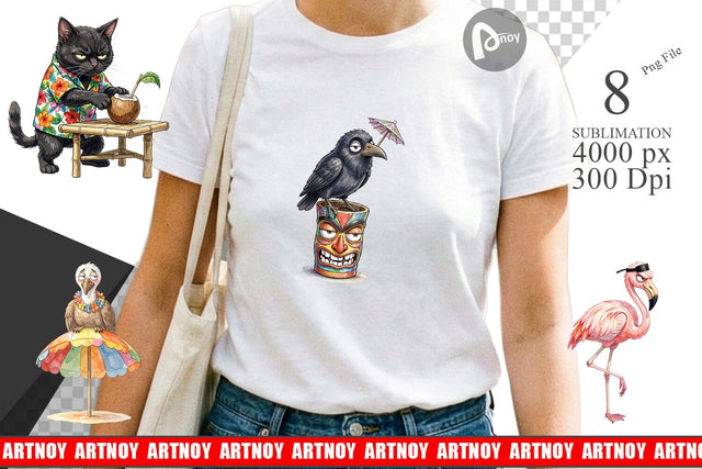 Sublimation Grumpy Tropical Goth Animal Sublimation artnoy 