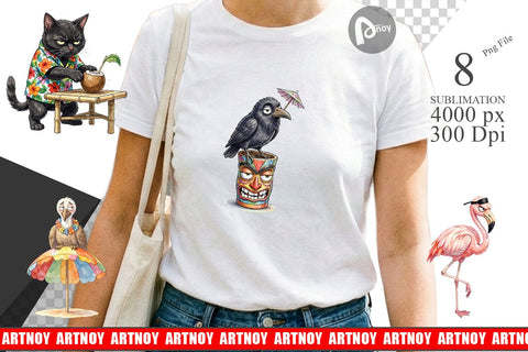 Sublimation Grumpy Tropical Goth Animal Sublimation artnoy 