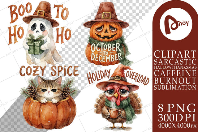 Sublimation Hallowthanksmas Exhausted Quotes Sublimation artnoy 