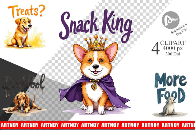 Sublimation Hangry Dog Food Lover Watercolor Sublimation artnoy 