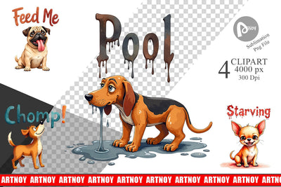 Sublimation Hangry Dog Food Lover Watercolor Sublimation artnoy 
