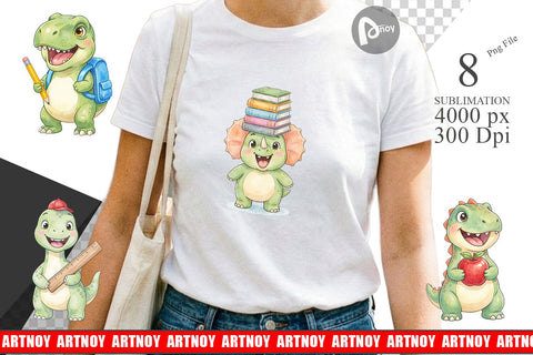 Sublimation Happy First Day School Dino Sublimation artnoy 