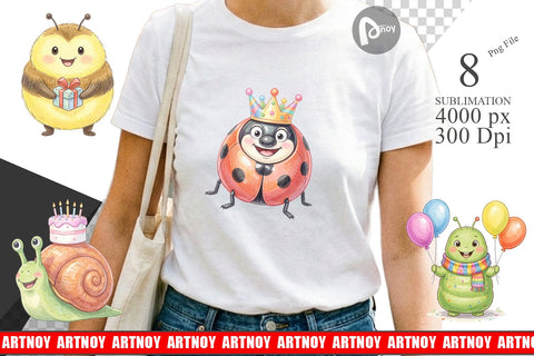Sublimation Happy Round Garden Birthday Watercolor Sublimation artnoy 