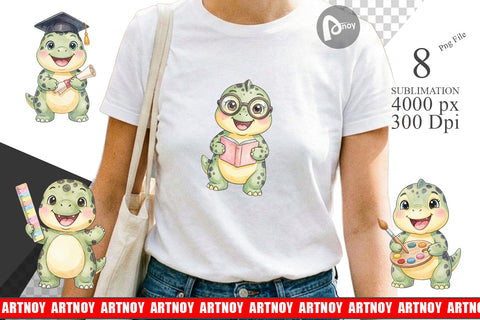 Sublimation Happy School Dino Pal Watercolor Sublimation artnoy 