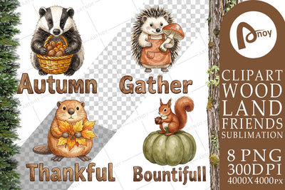 Sublimation Harvest Foraged Woodland Folk Watercolor Sublimation artnoy 