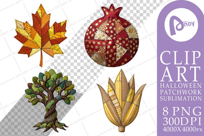 Sublimation Haunted Harvest Botanical Patchwork Sublimation artnoy 