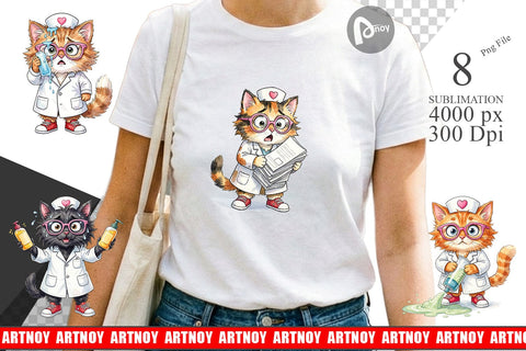 Sublimation Heatwave Feline Nurse Chaos Sublimation artnoy 