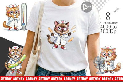 Sublimation Heatwave Feline Nurse Chaos Sublimation artnoy 