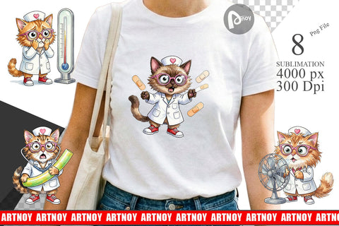 Sublimation Heatwave Feline Nurse Chaos Sublimation artnoy 