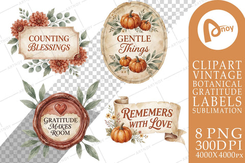 Sublimation Heirloom Pumpkin Gratitude Seals Sublimation artnoy 
