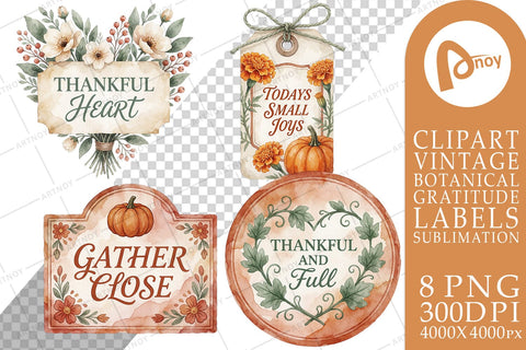 Sublimation Heirloom Pumpkin Gratitude Seals Sublimation artnoy 