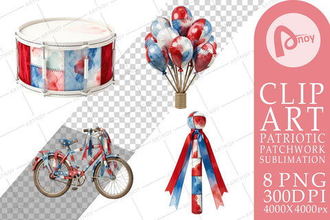 Sublimation Holiday Parade Patchwork Watercolor Sublimation artnoy 