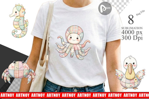 Sublimation Innocent Beach Patchwork Watercolor Sublimation artnoy 