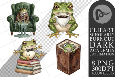 Sublimation Introvert Frog Dark Academia Watercolor Sublimation artnoy 