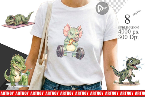 Sublimation Lazy Fitness Funny Dinosaur Sublimation artnoy 