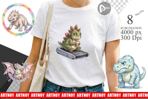Sublimation Lazy Fitness Funny Dinosaur Sublimation artnoy 