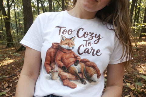 Sublimation Lazy Fox Cozy Hygge Watercolor Quote Sublimation artnoy 