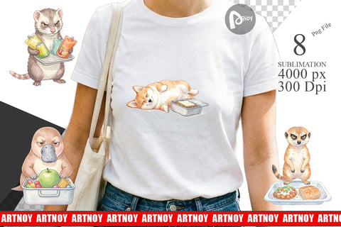Sublimation Lazy Lunch Hour School Animal Sublimation artnoy 